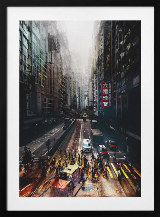 streets of Hong Kong Framed Art Modern Wall Decor