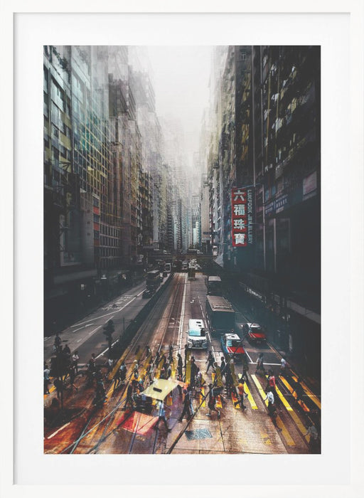 streets of Hong Kong Framed Art Modern Wall Decor