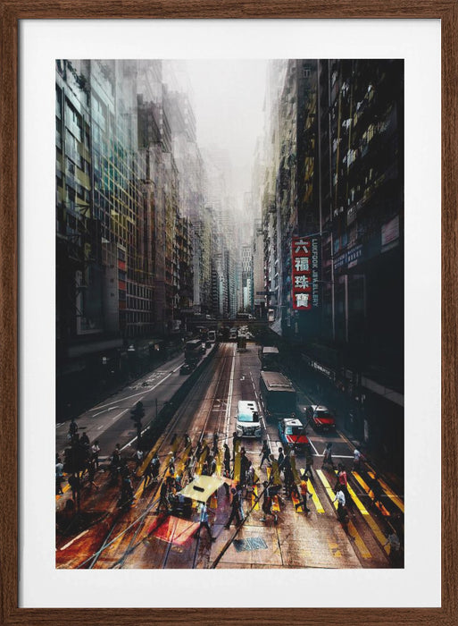 streets of Hong Kong Framed Art Modern Wall Decor