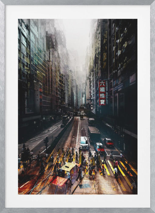 streets of Hong Kong Framed Art Modern Wall Decor