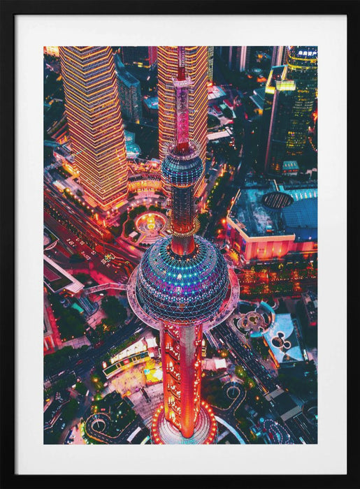 Oriental Pearl Tower Framed Art Modern Wall Decor