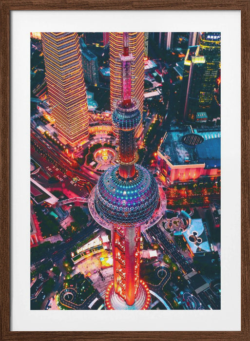 Oriental Pearl Tower Framed Art Modern Wall Decor