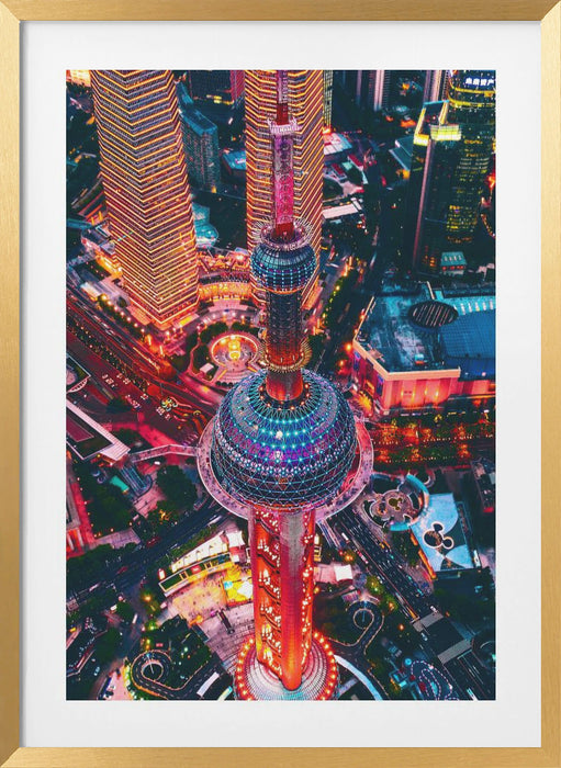 Oriental Pearl Tower Framed Art Modern Wall Decor