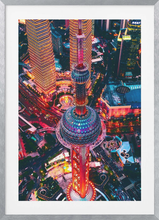 Oriental Pearl Tower Framed Art Modern Wall Decor