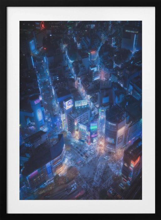 Flying Shibuya Framed Art Modern Wall Decor