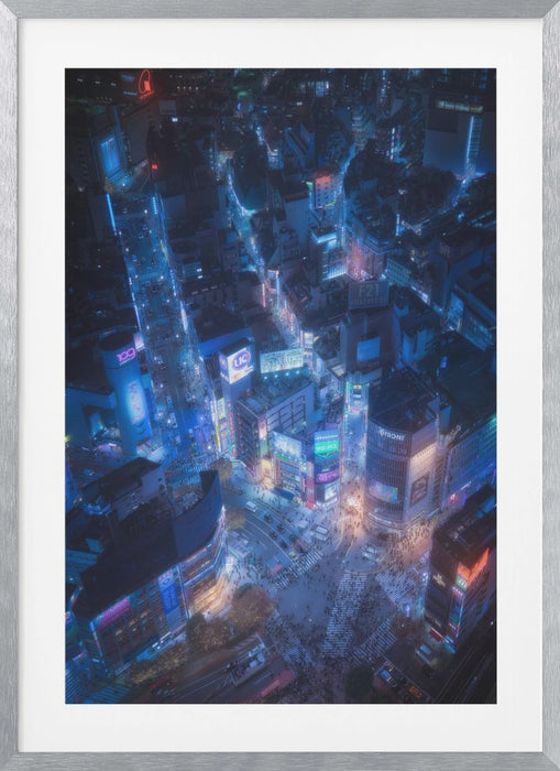 Flying Shibuya Framed Art Modern Wall Decor