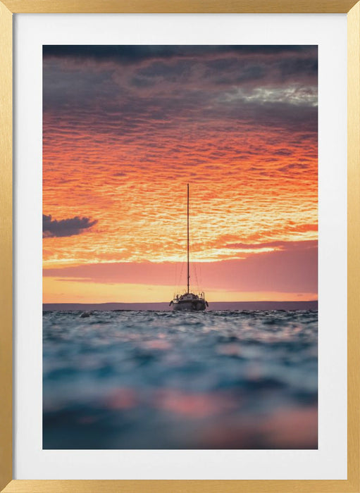 Sailboat Framed Art Modern Wall Decor