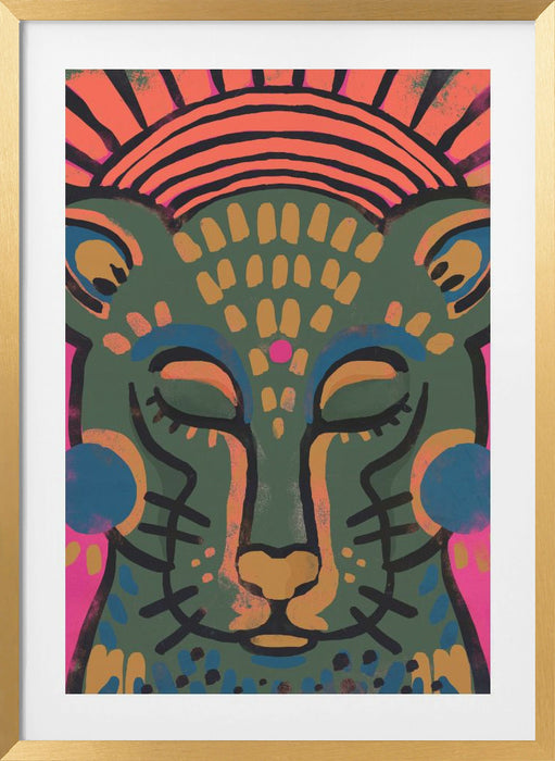 Tiger (Colored Version) Framed Art Modern Wall Decor