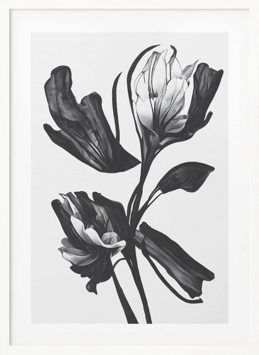 Black Flower Framed Art Modern Wall Decor