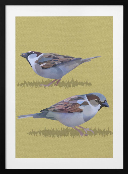 Sparrows Framed Art Wall Decor