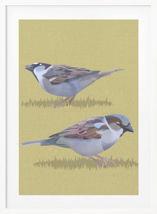 Sparrows Framed Art Wall Decor