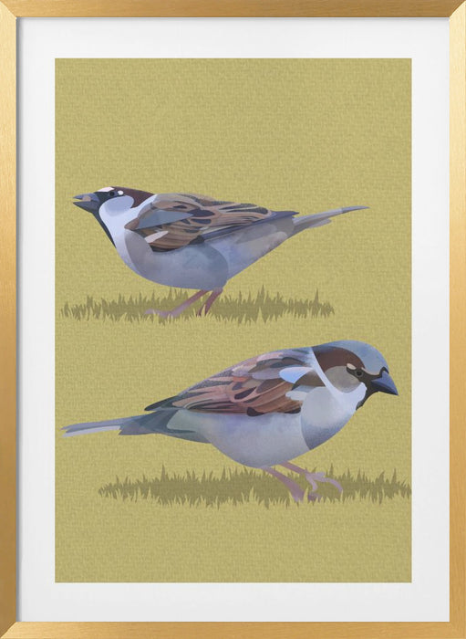 Sparrows Framed Art Wall Decor