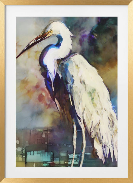 Egret After the Storm Framed Art Wall Decor