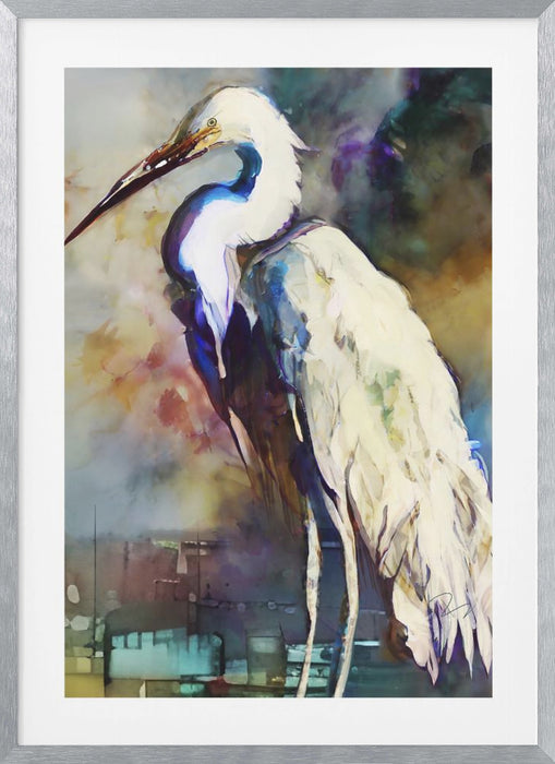 Egret After the Storm Framed Art Wall Decor