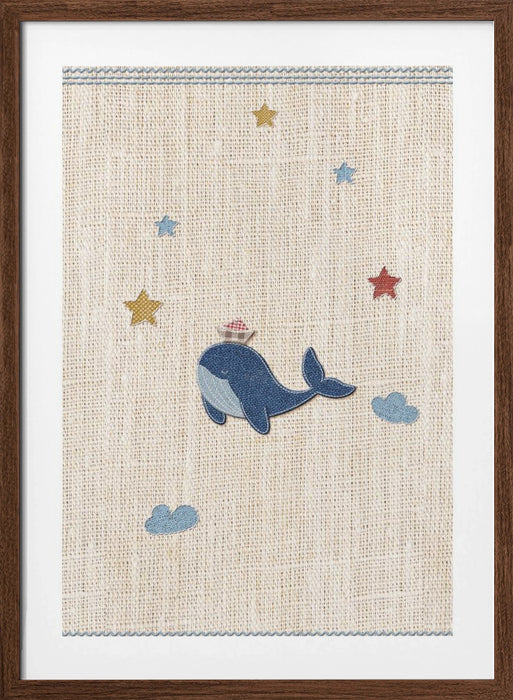 Cute Whale Framed Art Modern Wall Decor