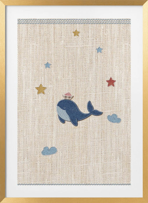 Cute Whale Framed Art Modern Wall Decor