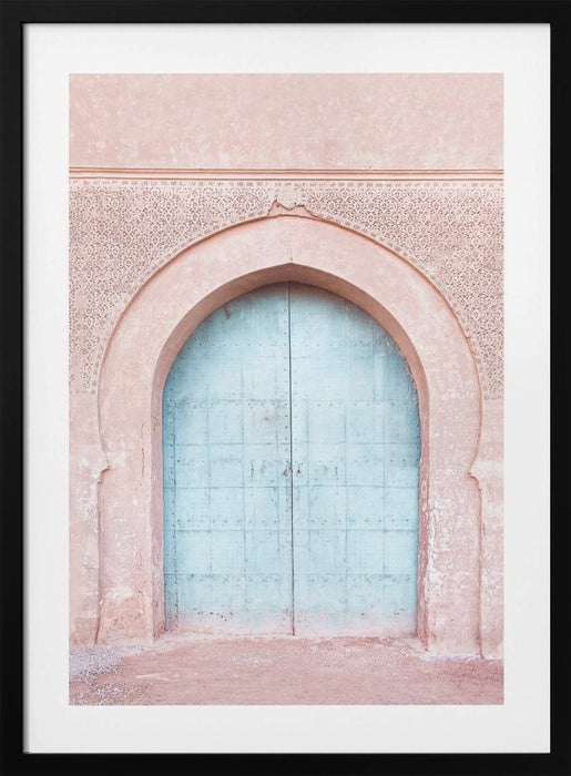 Turquoise Door Framed Art Modern Wall Decor