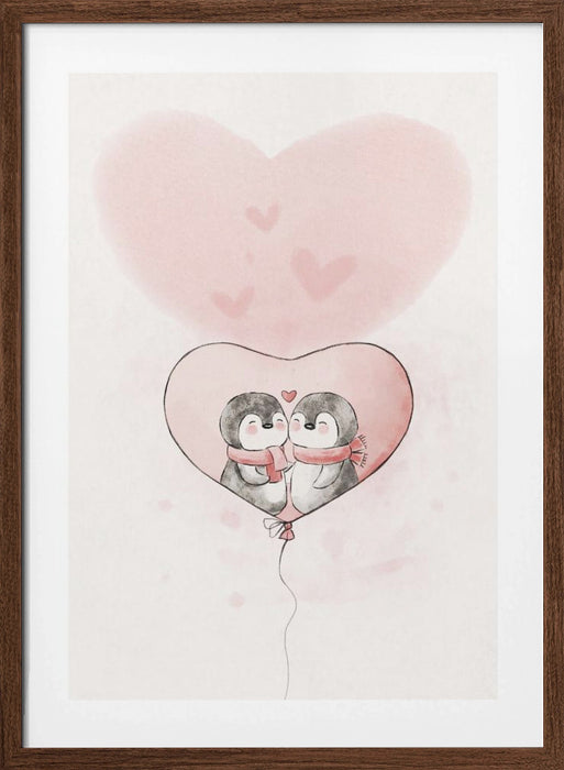 Penguin in love Framed Art Modern Wall Decor