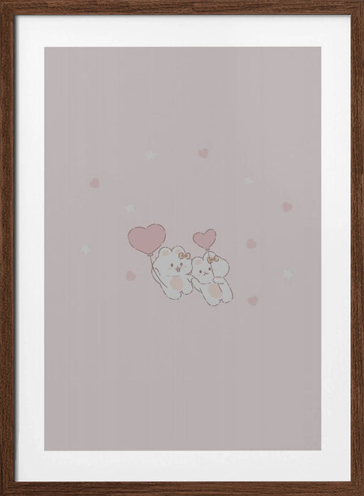 Kawaii Bunny Framed Art Wall Decor