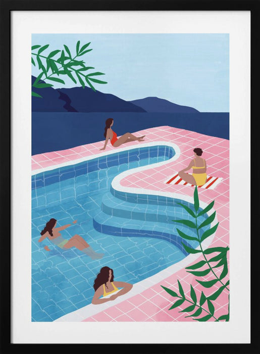 Pool Ladies Framed Art Wall Decor