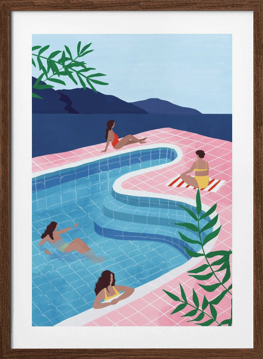 Pool Ladies Framed Art Wall Decor