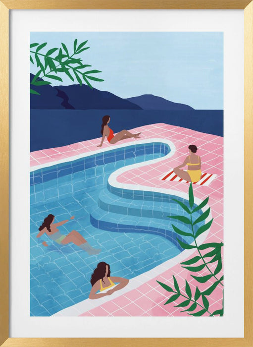 Pool Ladies Framed Art Wall Decor