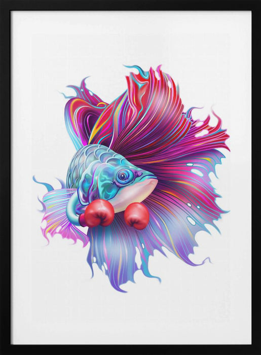 FIGHTHING FISH Framed Art Modern Wall Decor