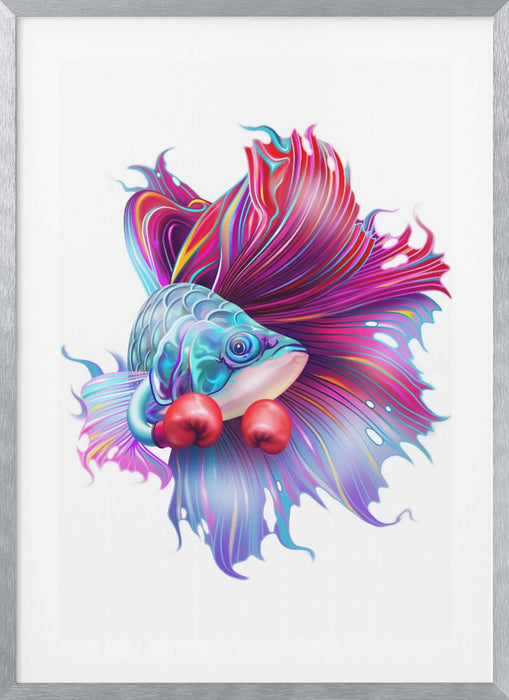 FIGHTHING FISH Framed Art Modern Wall Decor