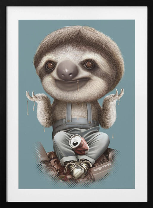 SLOTH DON'T CARE Framed Art Wall Decor