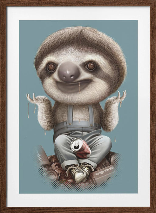 SLOTH DON'T CARE Framed Art Wall Decor