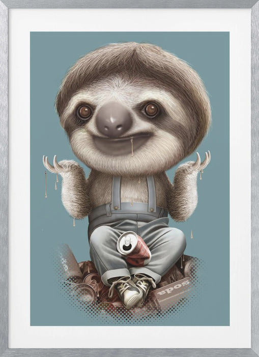 SLOTH DON'T CARE Framed Art Wall Decor