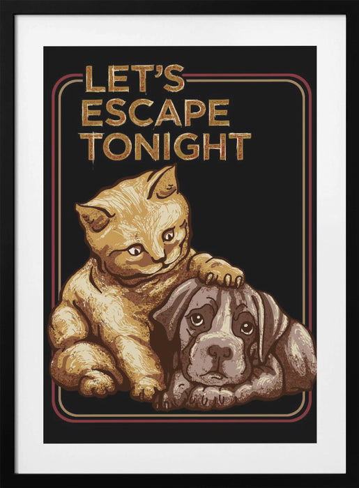 LET'S ESCAPE TONIGHT Framed Art Modern Wall Decor