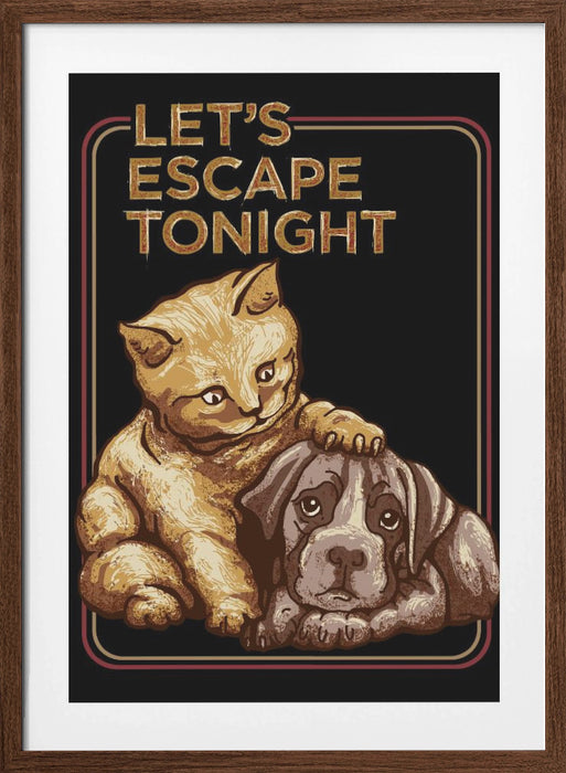 LET'S ESCAPE TONIGHT Framed Art Modern Wall Decor