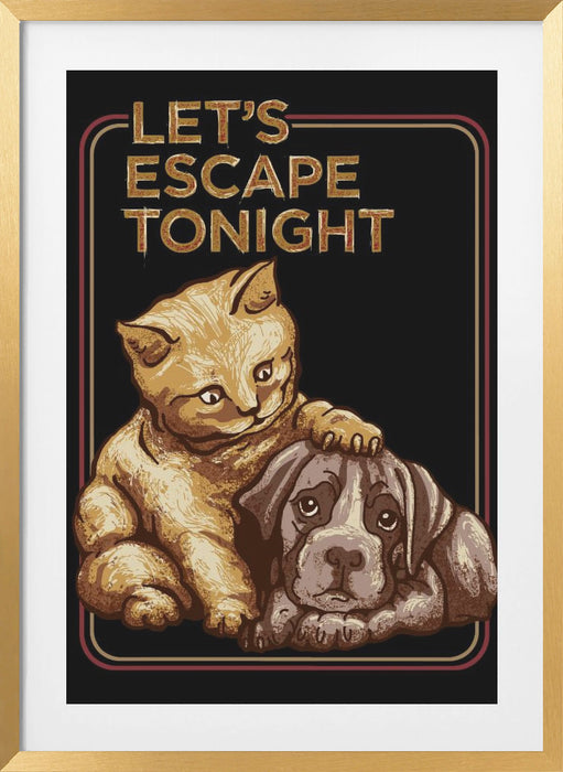 LET'S ESCAPE TONIGHT Framed Art Modern Wall Decor