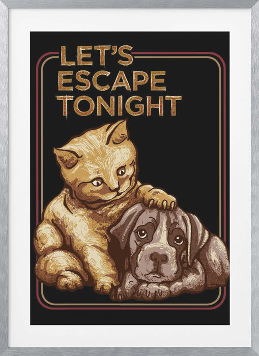 LET'S ESCAPE TONIGHT Framed Art Modern Wall Decor