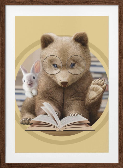 bear sharing knowledge Framed Art Modern Wall Decor