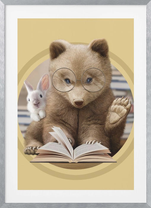 bear sharing knowledge Framed Art Modern Wall Decor