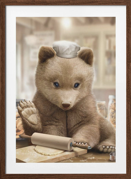 bear baking Framed Art Modern Wall Decor