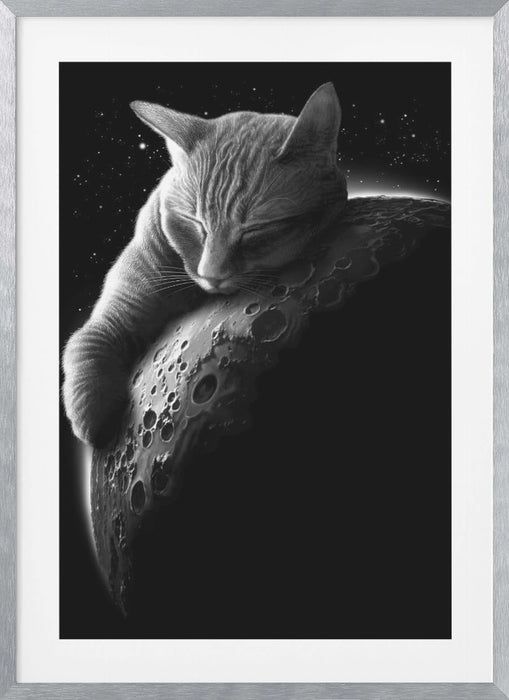 mooncat Framed Art Modern Wall Decor