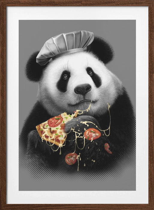 panda loves pizza Framed Art Modern Wall Decor