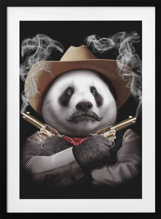 panda crossgun Framed Art Wall Decor