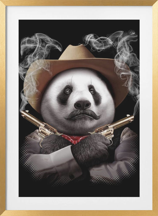 panda crossgun Framed Art Wall Decor