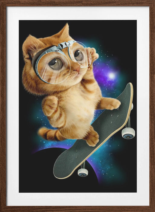cat on skateboard Framed Art Modern Wall Decor
