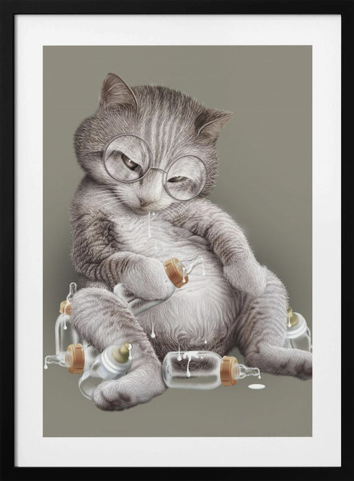 greedy cat Framed Art Wall Decor