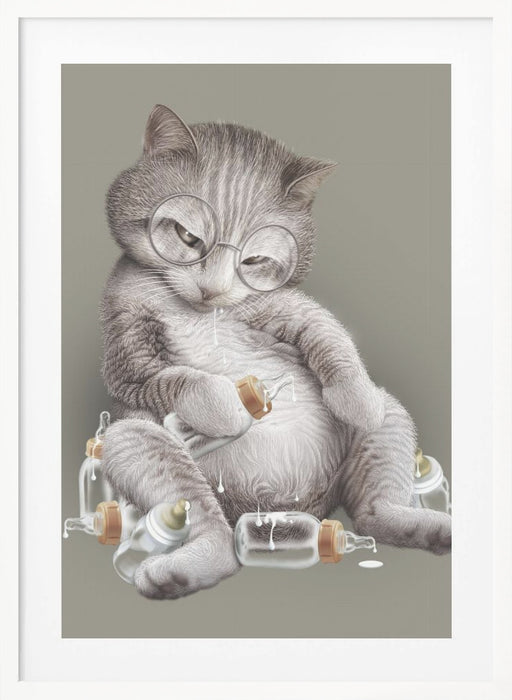 greedy cat Framed Art Wall Decor