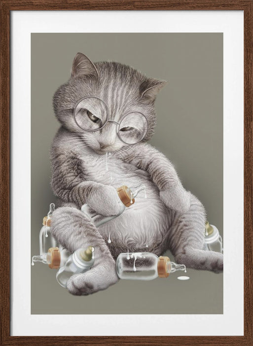 greedy cat Framed Art Wall Decor