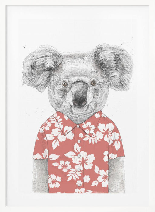 Summer koala (red) Framed Art Wall Decor