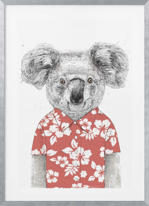 Summer koala (red) Framed Art Wall Decor