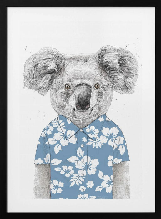 Summer Koala (blue) Framed Art Wall Decor