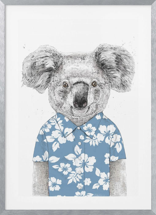 Summer Koala (blue) Framed Art Wall Decor